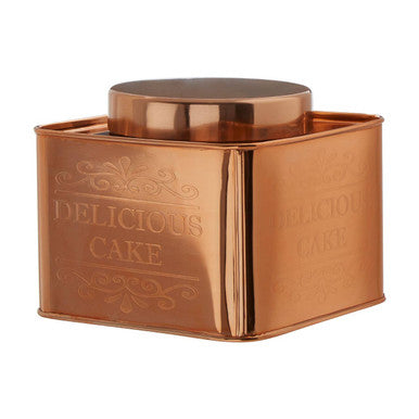 Square Copper Finish Cake Canister | Chai