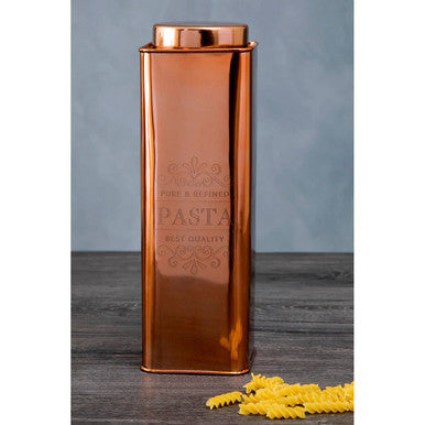 Square Copper Finish Pasta Canister | Chai