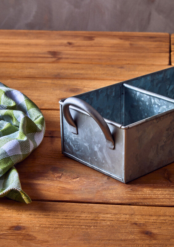 4 Compartment Galvanised Steel Rectangular Tray | Drummond