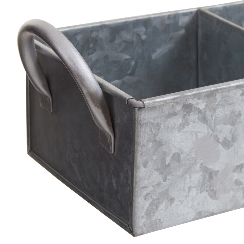 4 Compartment Galvanised Steel Rectangular Tray | Drummond