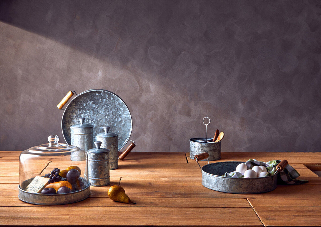 Set of Three Galvanised Steel Canisters | Drummond