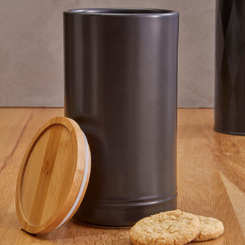 Black Large Stoneware Canister | Fenwick