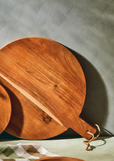 Acacia Wood Large Round Chopping and Serving Board Natural Finish | Socorro