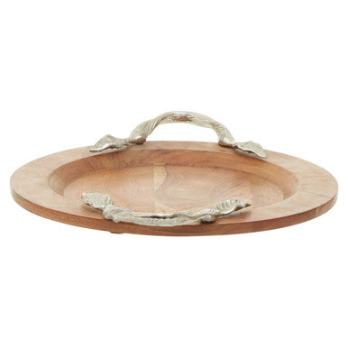 Acacia Wood Small Round Tray | Vine