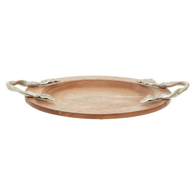 Acacia Wood Small Round Tray | Vine