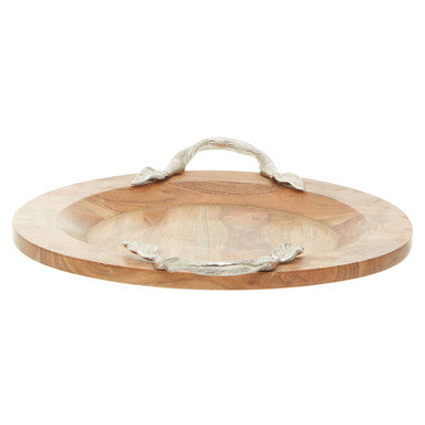 Large Acacia Wood Round Tray | Vine