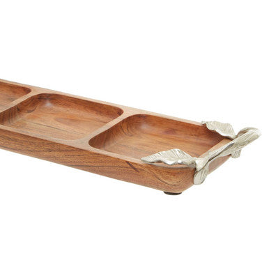 Acacia Wood 3 Section Serving Dish | Vine
