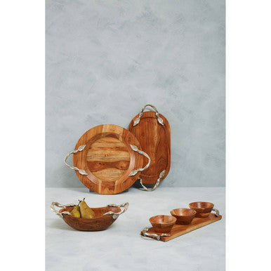 Acacia Wood Oval Serving Tray | Vine
