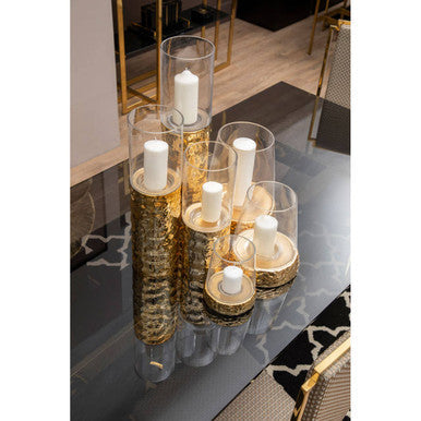 Small Gold Hurricane Candle Holder | Martele