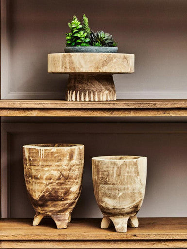 Arlo Natural Engraved Wood Decorative Bowl