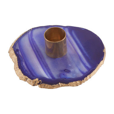 Blue and Gold Candle Holder | Bowerbird Agata
