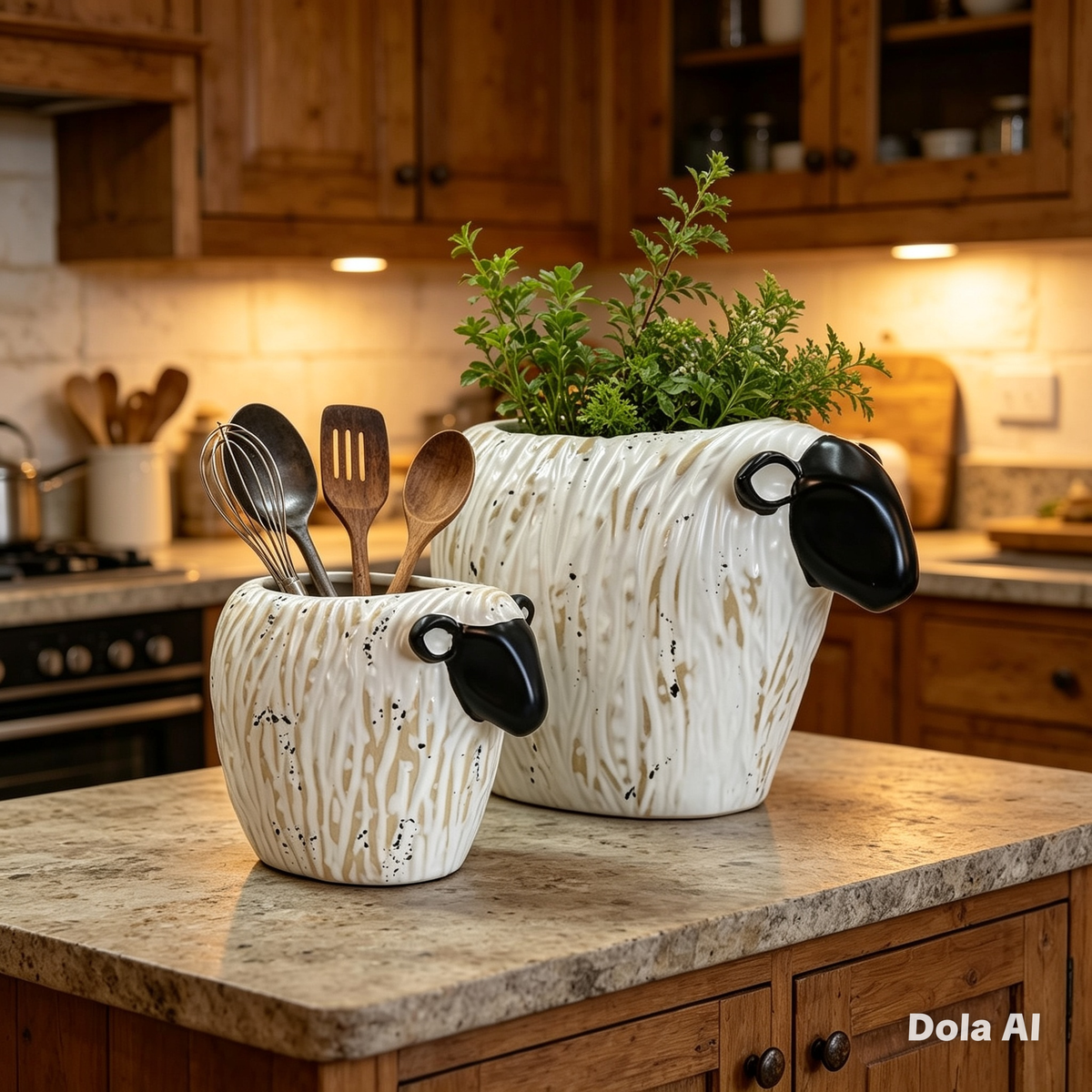 Stoneware Lamb Vase - Small